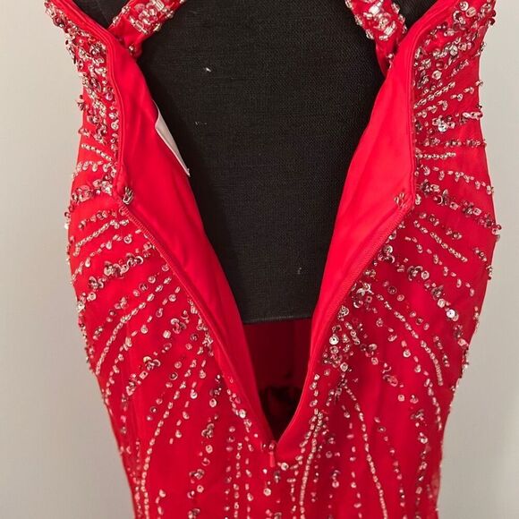 Alfred Angelo, Red Beaded Maxi Prom Dress - Picture 11 of 16